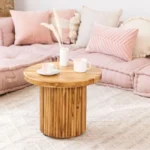 Vandana Grand Arion Round Wood Coffee Table (50 cm) (Wood)