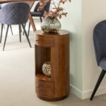 Vandana Vista Terra round bedside table made of mango wood