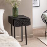 Vandana Grand Novara bedside table in mango wood and metal