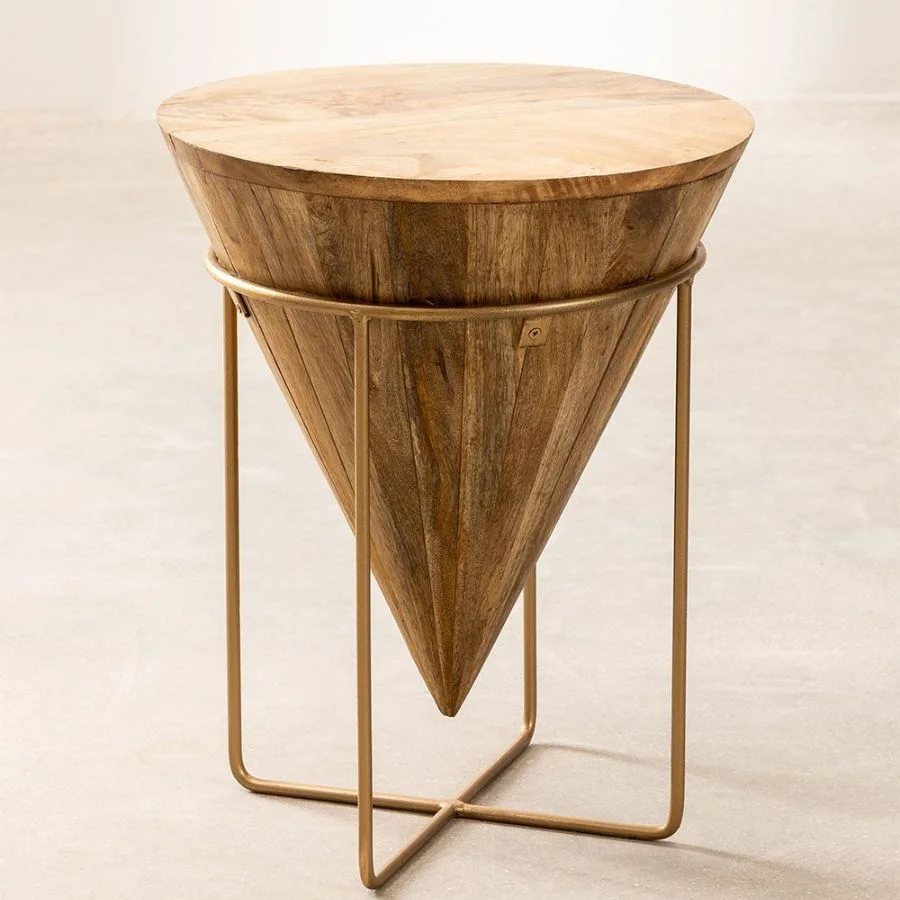 Vandana Grand Optima Cone Center Coffee Table Wood with metal legs Vandana Grand Optima Cone Center Coffee Table Wood with metal legs