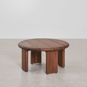 Vandana Amber Form Round side table (Ø70 cm) in Famara acacia wood