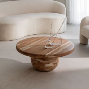 Vandana Amber Style Acacia Wood Coffee Table Dalen (Ø90 cm)