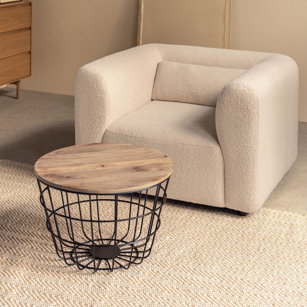Vandana Amber Origin Round coffee table in mango wood and steel (Ø62 cm) Ket Vandana Amber Origin Round coffee table in mango wood and steel (Ø62 cm) Ket