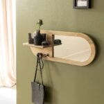 Vandana Optima Flux oval mirror in light mango wood