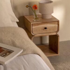 Vandana Amber Vision wooden bedside table 40x35 cm