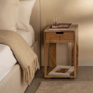 Vandana Amber Balance Square bedside table 35x35 cm in Leduc wood