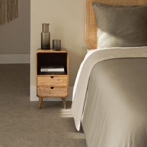 Vandana Amber Balance Bedside table with storage in natural Yulara mango wood