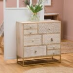 Vandana Ultra Terra chest of drawers in mango wood and metal