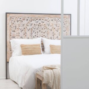 bleached mango wood headboard, mango wood headboard 160cm, carved wooden headboard, bohemian wooden headboard, industrial bedroom headboard, solid mango wood headboard, whitewashed wooden headboard, handcrafted bed headboard, luxury bedroom headboard, mango wood furniture India, sustainable wooden furniture, eco friendly bedroom furniture, premium wooden headboard, decorative bed headboard, master bedroom furniture, boho bedroom decor, industrial chic bedroom decor, contemporary wooden headboard, natural wood bedroom furniture, handmade furniture India, export quality furniture, boutique interior furniture, hotel bedroom furniture, designer headboard, carved wood furniture India, statement bedroom furniture, elegant bedroom decor, premium home decor furniture, modern bohemian furniture, rustic chic bedroom decor, white carved headboard, nature inspired bedroom decor, wall mounted wooden headboard, durable hardwood furniture, refined bedroom furniture, artistic furniture design, calming bedroom decor, natural finish wooden headboard, timeless wooden furniture, bedroom wall panel, handcrafted wood decor, luxury interior furniture, minimalist boho decor, decorative wooden panel, serene bedroom furniture, industrial metal wood furniture, solid wood bedroom furniture, Lila collection furniture, stylish bedroom headboard
