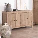 Vandana Crystal Surface 4-door sideboard in solid mango wood 130cm Maestro