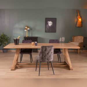 Vandana Ivory Layer 240cm Asia dining table in solid wood with a rectangular top