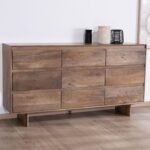 Vandana Ivory Mark 9-drawer chest in solid mango wood Geta style Japandi