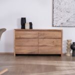 Vandana Royal Living 6-drawer acacia chest of drawers in Scandinavian style Lignum
