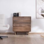 Vandana Royal Harmony style chest of drawers in solid mango wood Geta with 3 wide-opening drawers