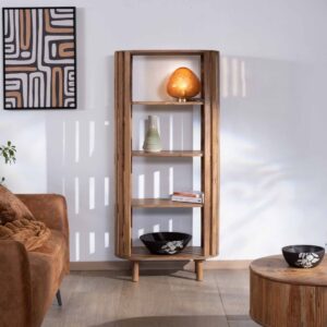 Vandana Royal Origin 4-tier design bookcase in solid acacia wood Latura