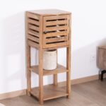 Vandana Royal Space Acacia wood storage shelf with a louvered compartment Conoa