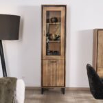 Vandana Royal Grain Industrial-style glass column in acacia Baltik with brown tinted glass