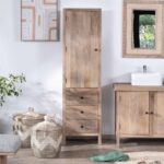 Vandana Royal Element Solid mango wood storage column with door and drawers Maestro
