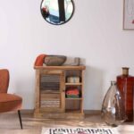 Vandana Royal Volume cabinet with louvered door in mango wood Etretat