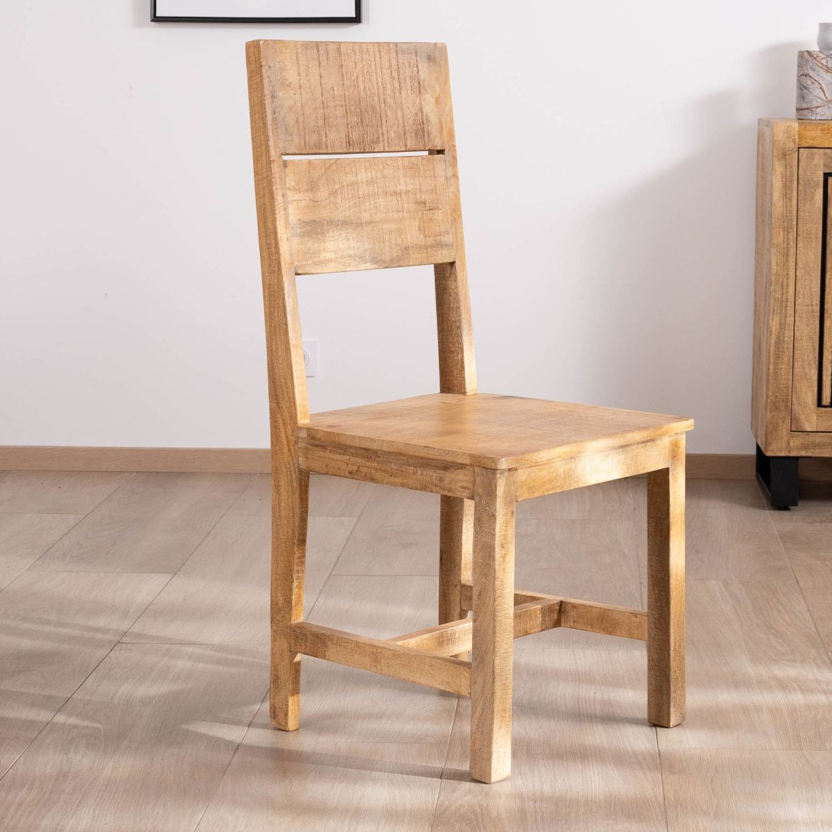 Vandana Urban Haven Set of 2 raw mango wood dining chairs Manoha Vandana Urban Haven Set of 2 raw mango wood dining chairs Manoha