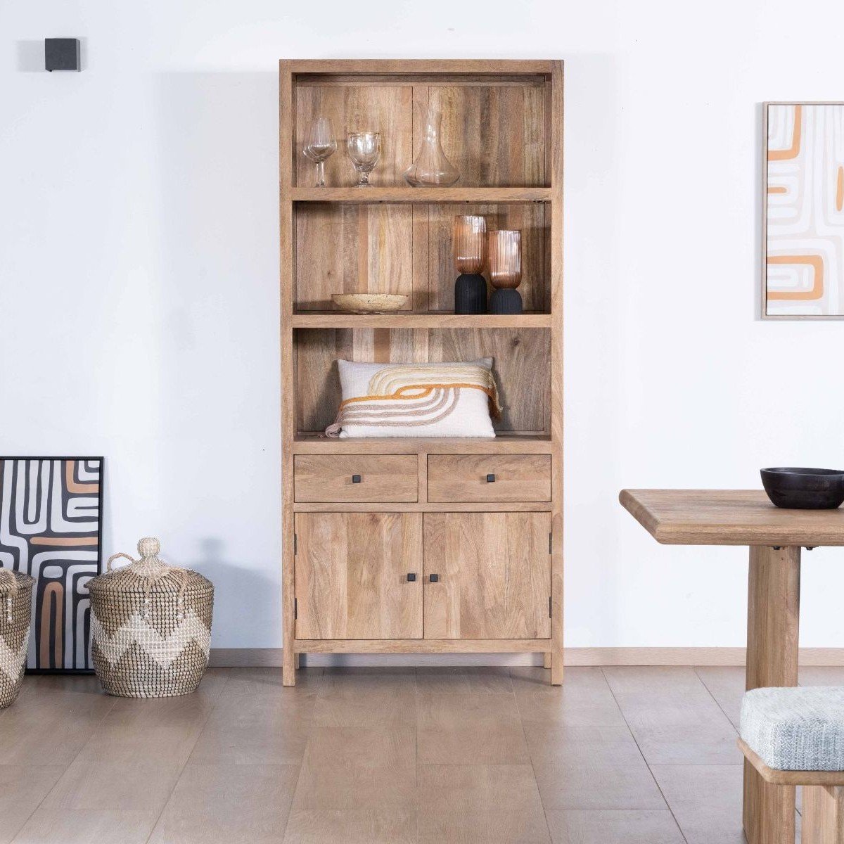 Vandana Urban Origin tall buffet in solid mango wood with a sandblasted finish, 87cm wide Vandana Urban Origin tall buffet in solid mango wood with a sandblasted finish, 87cm wide