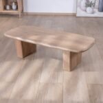 Vandana Golden Volume Rectangular coffee table in mango wood with a clean, minimalist design Orobie