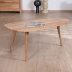 Vandana Golden Spirit-style boat-shaped coffee table, 110 cm, solid acacia