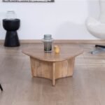 Vandana Golden Line coffee table in solid mango wood with a clean and organic design