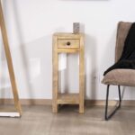 Vandana Golden Haven High bedside table or side table with 1 drawer Manoha in mango wood H 70 cm
