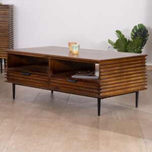 Vandana Silver Space-style coffee table in teak and mango wood