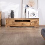 Vandana Silver Element Large 180cm country chic style TV unit in mango wood Sarah