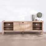 Vandana Silver Shape TV bench in japandi style mango wood Orobie 185 cm