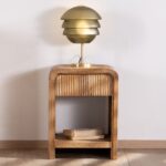 Vandana Golden Design Acacia wood bedside table with 1 faceted drawer Céresto