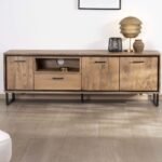 Vandana Silver Flow TV unit in acacia wood, 180 cm, Baltik