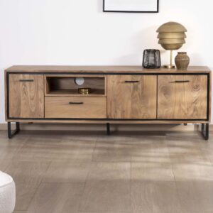 Vandana Silver Flow TV unit in acacia wood, 180 cm, Baltik