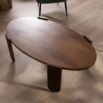 Vandana Golden Matter mango wood coffee table with fluted legs Loopie