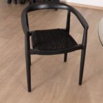 Vandana Urban Craft Set of 2 sleek acacia dining chairs with beige Vogue fabric seats