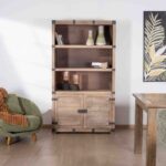 Vandana Urban Essence style open wardrobe with 2 wooden and metal doors Voyage