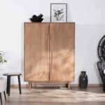 Vandana Urban Balance Two-door cabinet in solid mango wood, contemporary style Cabure