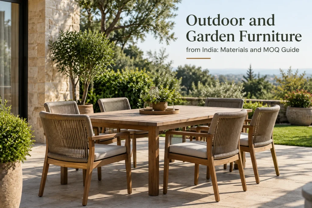 Outdoor and Garden Furniture from India Materials and MOQ Guide