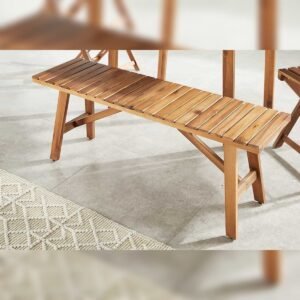 Vandana Urban Frame bench BALI 110cm natural honey acacia wood weatherproof balcony bench