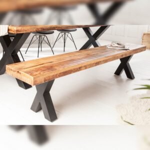 1725V Vandana Urban Order bench IRON CRAFT 160cm mango wood with black X-legs
