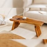 Vandana Classic Craft wood bench ROOT 100cm brown natural teak tree trunk