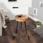 Vandana Modern Core side table PURE NATURE 35cm natural mango wood round with black metal legs
