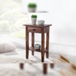 Vandana Classic Structure side table HEMINGWAY 55cm coffee mahogany wood Shabby Chic telephone table