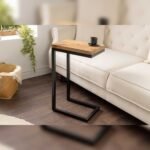 Vandana Modern Essence wood side table GASTON 65cm natural mango wood metal black handmade