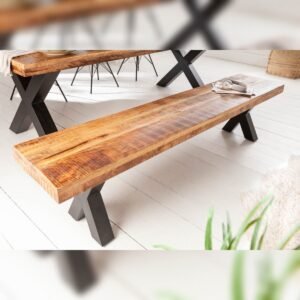 1725V Vandana Urban Order bench IRON CRAFT 160cm mango wood with black X-legs