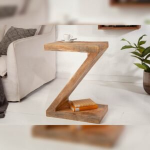 Vandana Modern Aura side table Z 45cm mango wood Z-shape handmade
