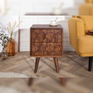 Vandana Modern Style side table MYSTIC LIVING 40cm acacia brown 3D surface bedside table