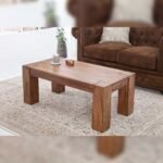 Vandana Modern Value wood coffee table RETRO 100cm brown Sheesham stone finish drawers handmade